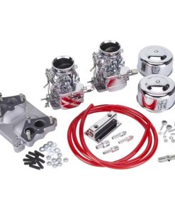 Two Chrome 9 Super 7® Carbs to 4-Bbl Intake Manifold Adapter Kit