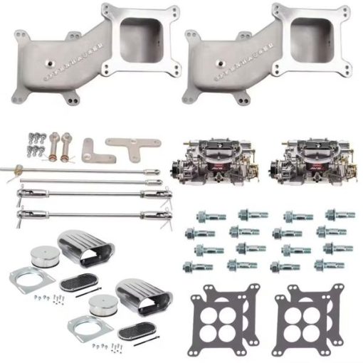 Dual Quad Cross Ram Adapter Kit with AVS2 Carburetors and Linkage